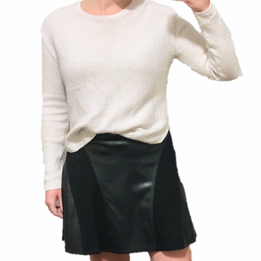 Jessica Simpson Faux Leather Panel A-Line Skirt